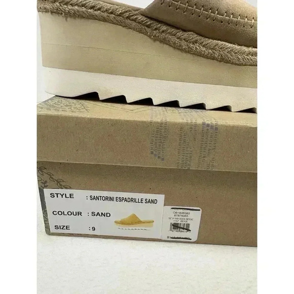 New w/ Box Free People Santorini Platform Espadrille Sandal Size 9 Sand Leather - Picture 2 of 7